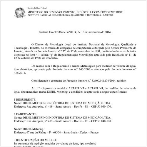 Portaria DIMEL/INMETRO 214:2014 - Situação: Revisto