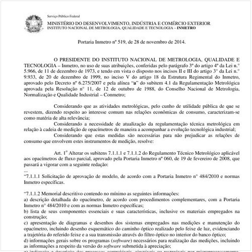 Portaria INMETRO/MDIC 519:2014 - Situação: Revogado