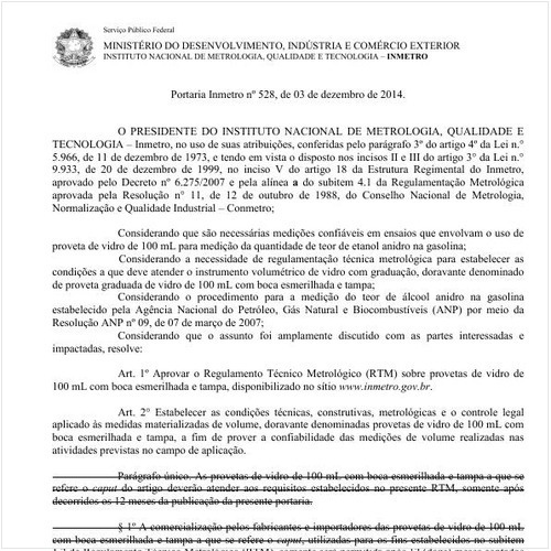 Portaria INMETRO/MDIC 528:2014 - Situação: Revogado