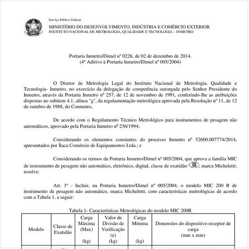 Portaria DIMEL/INMETRO 226:2014 - Situação: Revisto