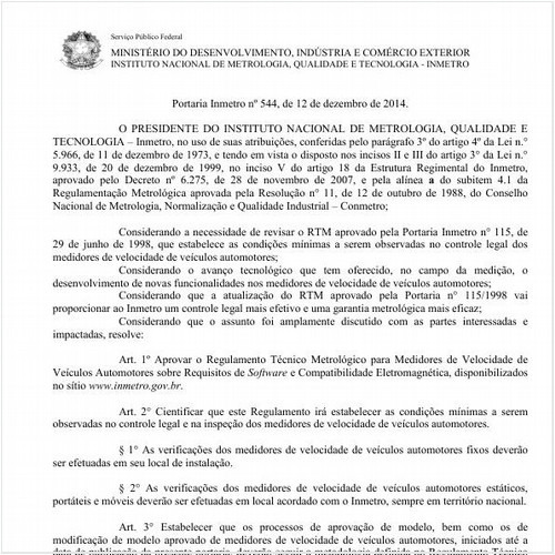 Portaria INMETRO/MDIC 544:2014 - Situação: Revogado