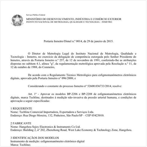Portaria DIMEL/INMETRO 14:2015 - Situação: Revisto