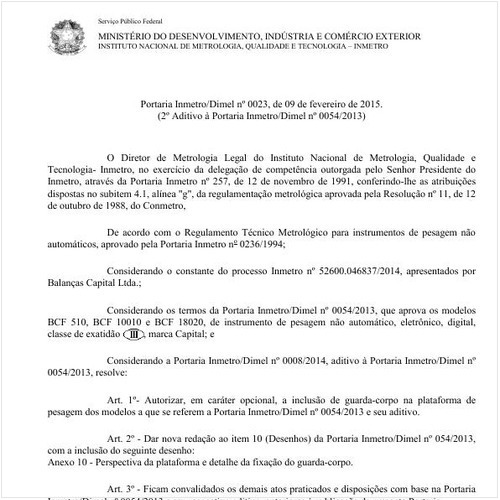 Portaria DIMEL/INMETRO 23:2015 - Situação: Revisto