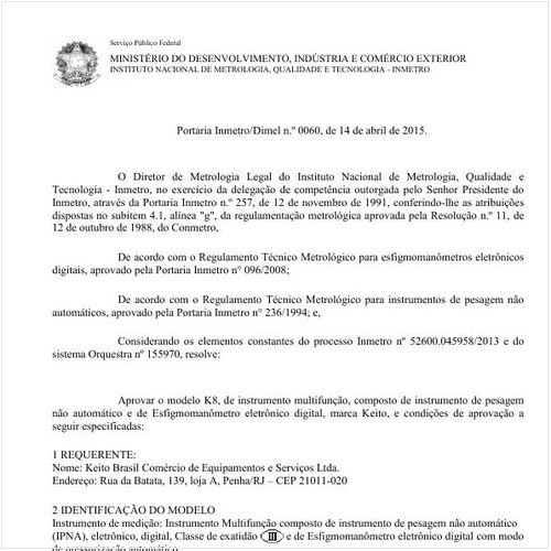 Portaria DIMEL/INMETRO 60:2015 - Situação: Revisto