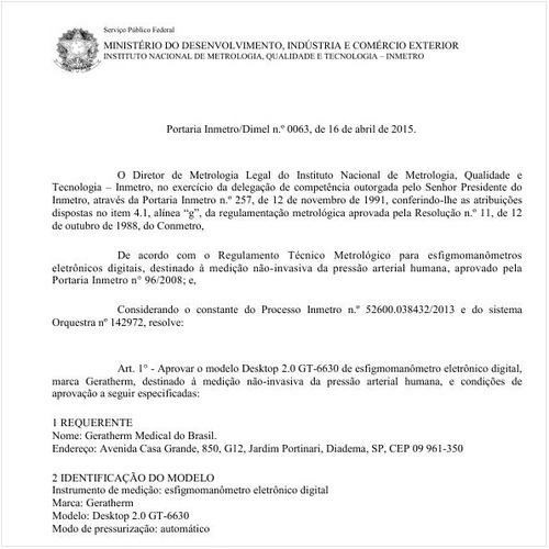 Portaria DIMEL/INMETRO 63:2015 - Situação: Revisto
