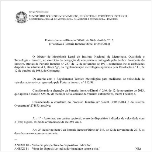Portaria DIMEL/INMETRO 68:2015 - Situação: Revisto