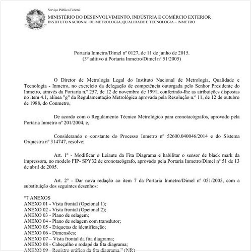 Portaria DIMEL/INMETRO 127:2015 - Situação: Revisto