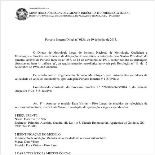 Portaria DIMEL/INMETRO 136:2015 - Situação: Em vigor