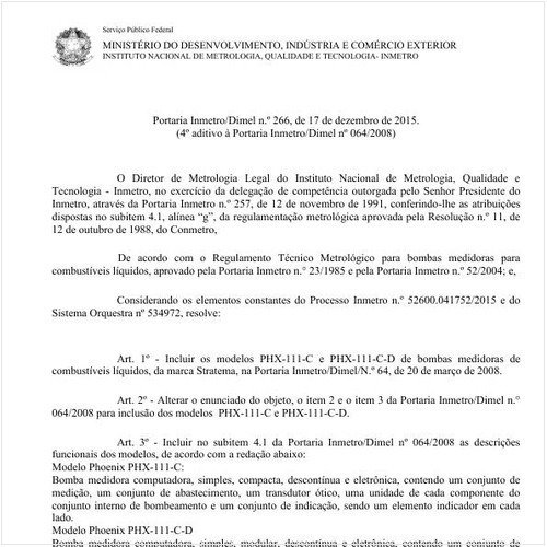 Portaria DIMEL/INMETRO 266:2015 - Situação: Revisto