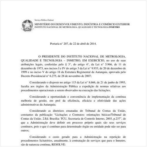 Portaria INMETRO/MDIC 207:2014 - Situação: Revogado