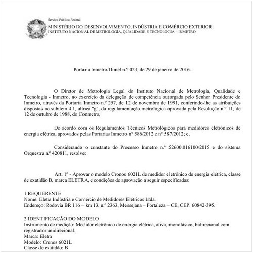 Portaria DIMEL/INMETRO 23:2016 - Situação: Revisto