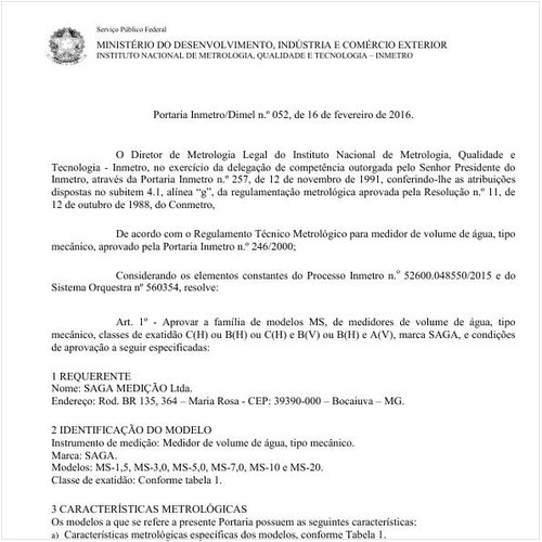 Portaria DIMEL/INMETRO 52:2016 - Situação: Revisto