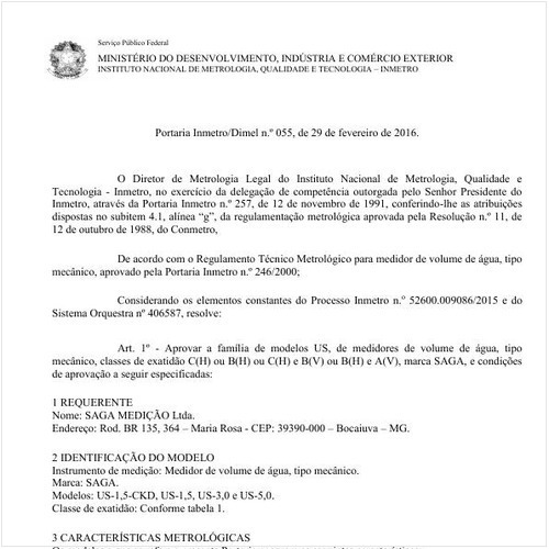 Portaria DIMEL/INMETRO 55:2016 - Situação: Revisto