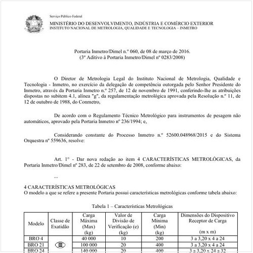 Portaria DIMEL/INMETRO 60:2016 - Situação: Em vigor