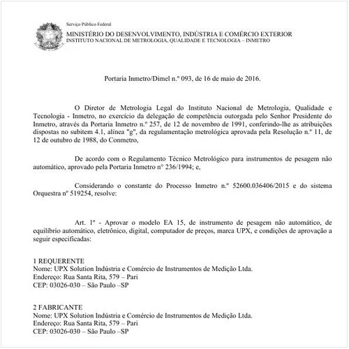 Portaria DIMEL/INMETRO 93:2016 - Situação: Revisto