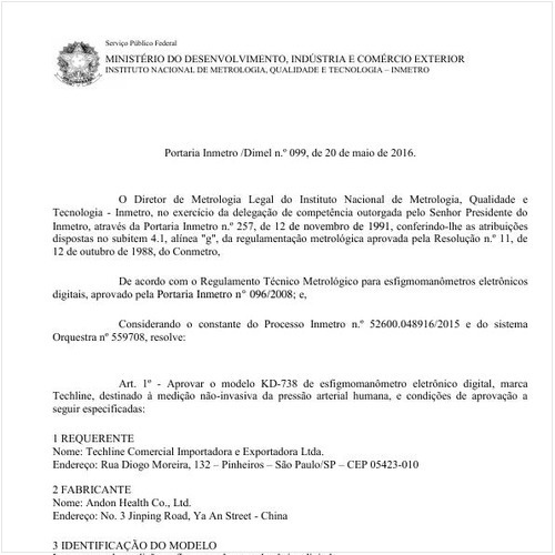 Portaria DIMEL/INMETRO 99:2016 - Situação: Revisto