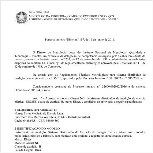 Portaria DIMEL/INMETRO 117:2016 - Situação: Revisto