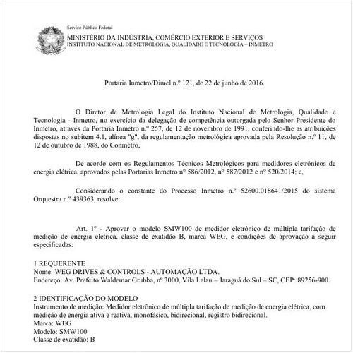 Portaria DIMEL/INMETRO 121:2016 - Situação: Revisto