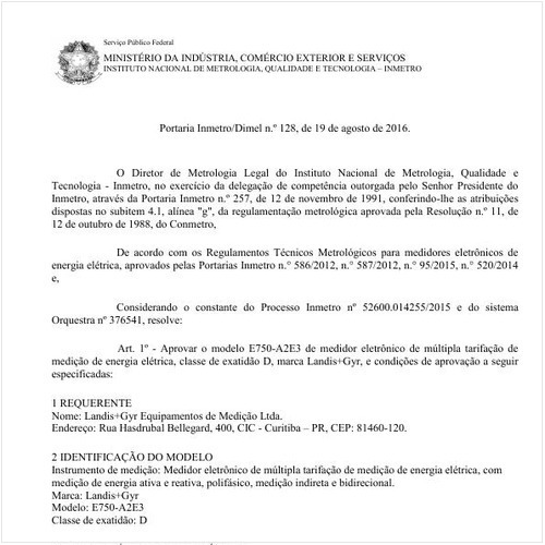 Portaria DIMEL/INMETRO 128:2016 - Situação: Revisto