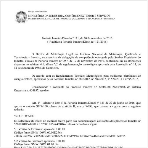 Portaria DIMEL/INMETRO 171:2016 - Situação: Revisto