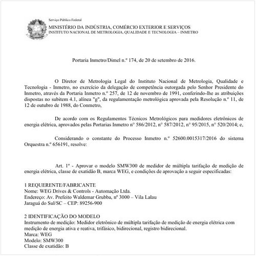 Portaria DIMEL/INMETRO 174:2016 - Situação: Revisto