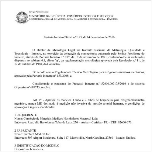 Portaria DIMEL/INMETRO 193:2016 - Situação: Em vigor