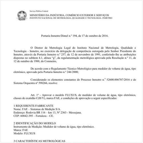Portaria DIMEL/INMETRO 194:2016 - Situação: Revisto