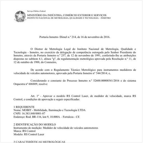 Portaria DIMEL/INMETRO 214:2016 - Situação: Revisto