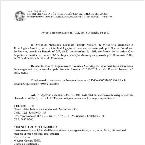 Portaria DIMEL/INMETRO 21:2017 - Situação: Revisto