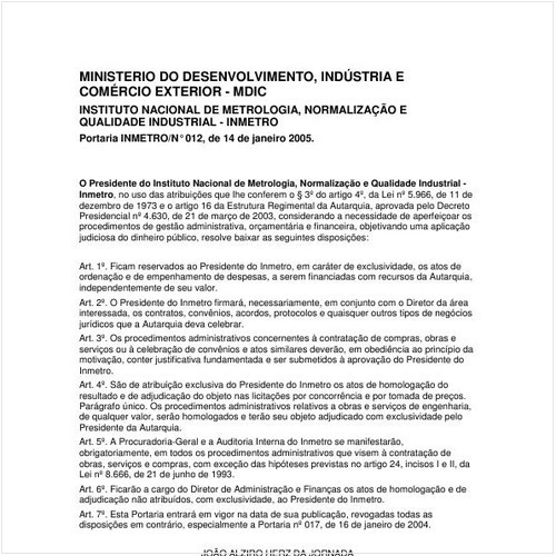 Portaria INMETRO/MDIC 12:2005 - Situação: Revogado