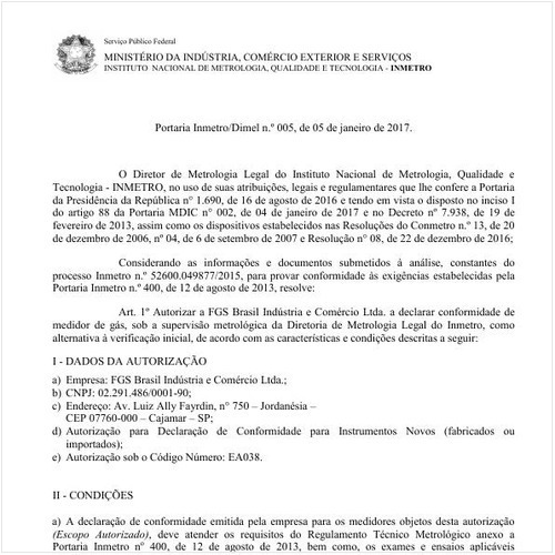 Portaria DIMEL/INMETRO 5:2017 - Situação: Em vigor