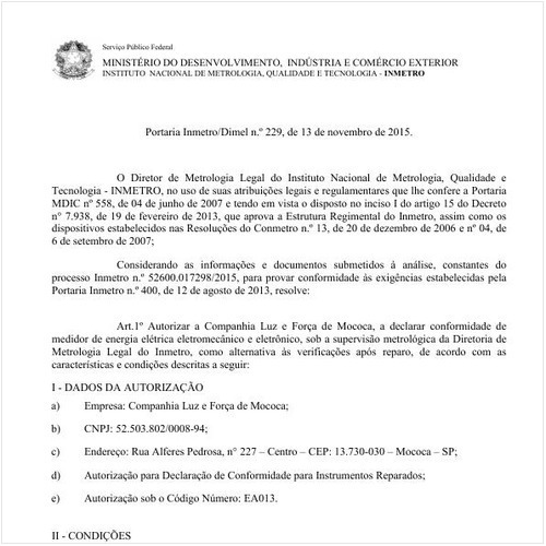 Portaria DIMEL/INMETRO 229:2015 - Situação: Revogado