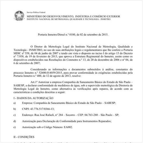 Portaria DIMEL/INMETRO 180:2015 - Situação: Revogado