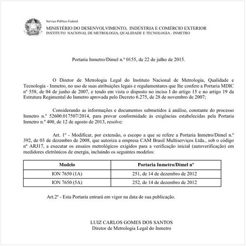 Portaria DIMEL/INMETRO 155:2015 - Situação: Revogado