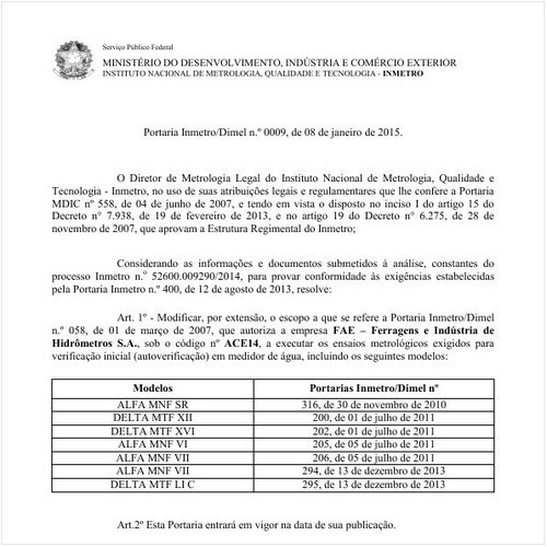Portaria DIMEL/INMETRO 9:2015 - Situação: Revogado
