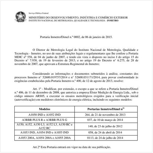 Portaria DIMEL/INMETRO 2:2015 - Situação: Revogado