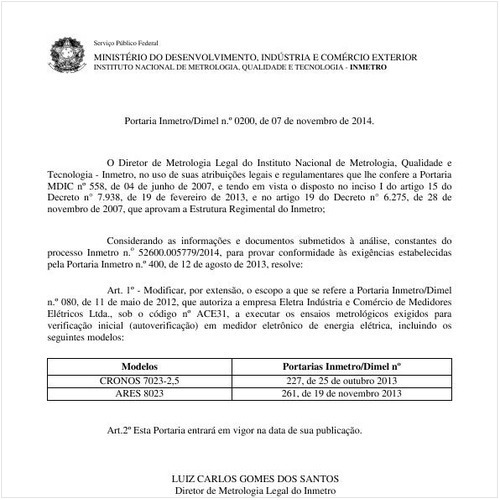 Portaria DIMEL/INMETRO 200:2014 - Situação: Revogado