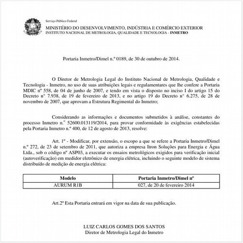 Portaria DIMEL/INMETRO 189:2014 - Situação: Revogado