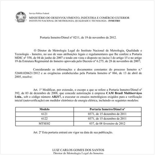 Portaria DIMEL/INMETRO 211:2012 - Situação: Revogado