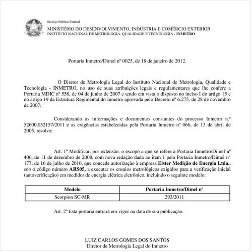 Portaria INMETRO/DIMEL 25:2012 - Situação: Revogado