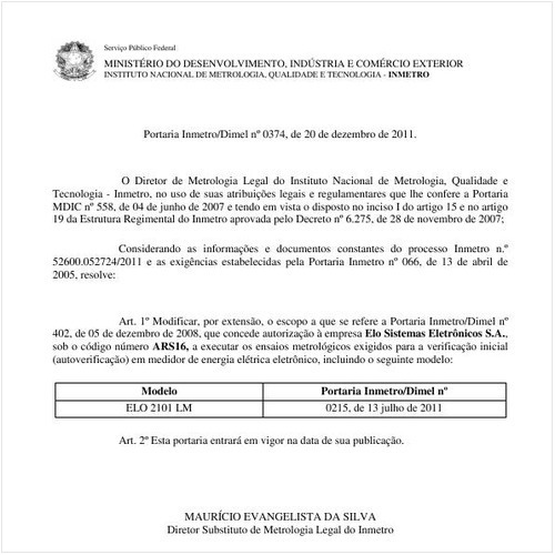 Portaria INMETRO/DIMEL 374:2011 - Situação: Revogado