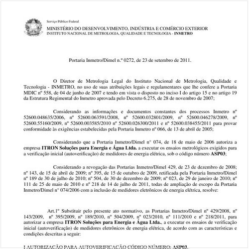 Portaria INMETRO/DIMEL 272:2011 - Situação: Revogado