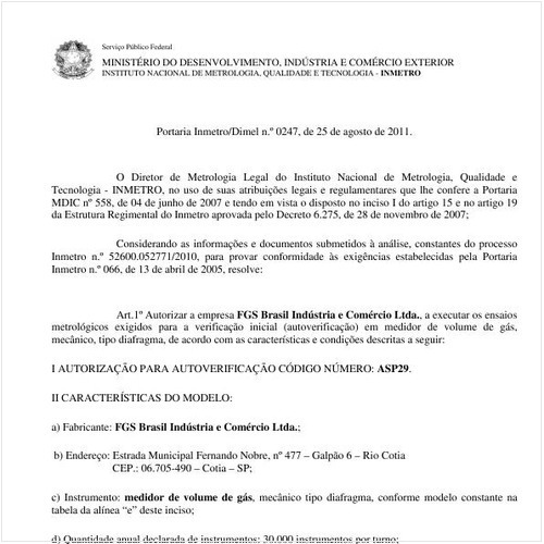Portaria INMETRO/DIMEL 247:2011 - Situação: Revogado