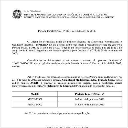 Portaria INMETRO/DIMEL 131:2011 - Situação: Em vigor