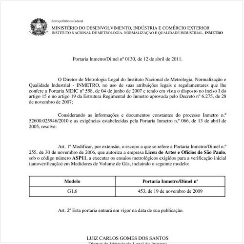 Portaria INMETRO/DIMEL 130:2011 - Situação: Revogado