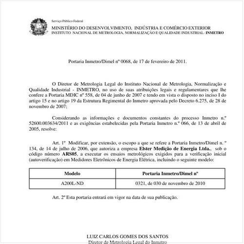 Portaria INMETRO/DIMEL 68:2011 - Situação: Revogado