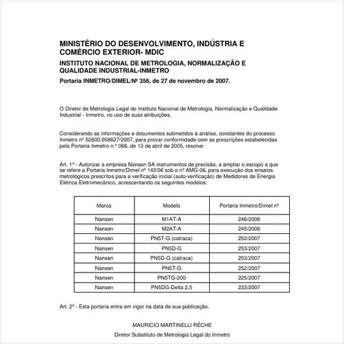 Portaria INMETRO/DIMEL 335:2007 - Situação: Revogado