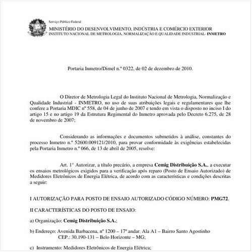 Portaria INMETRO/DIMEL 322:2010 - Situação: Revogado