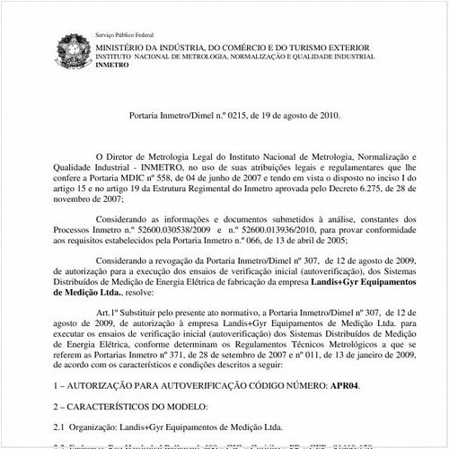 Portaria INMETRO/DIMEL 215:2010 - Situação: Revogado