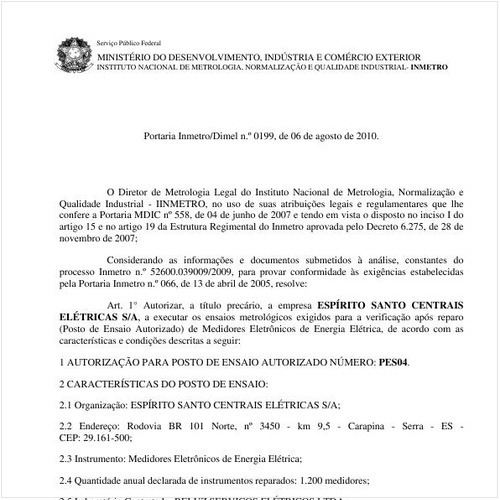 Portaria INMETRO/DIMEL 199:2010 - Situação: Revogado